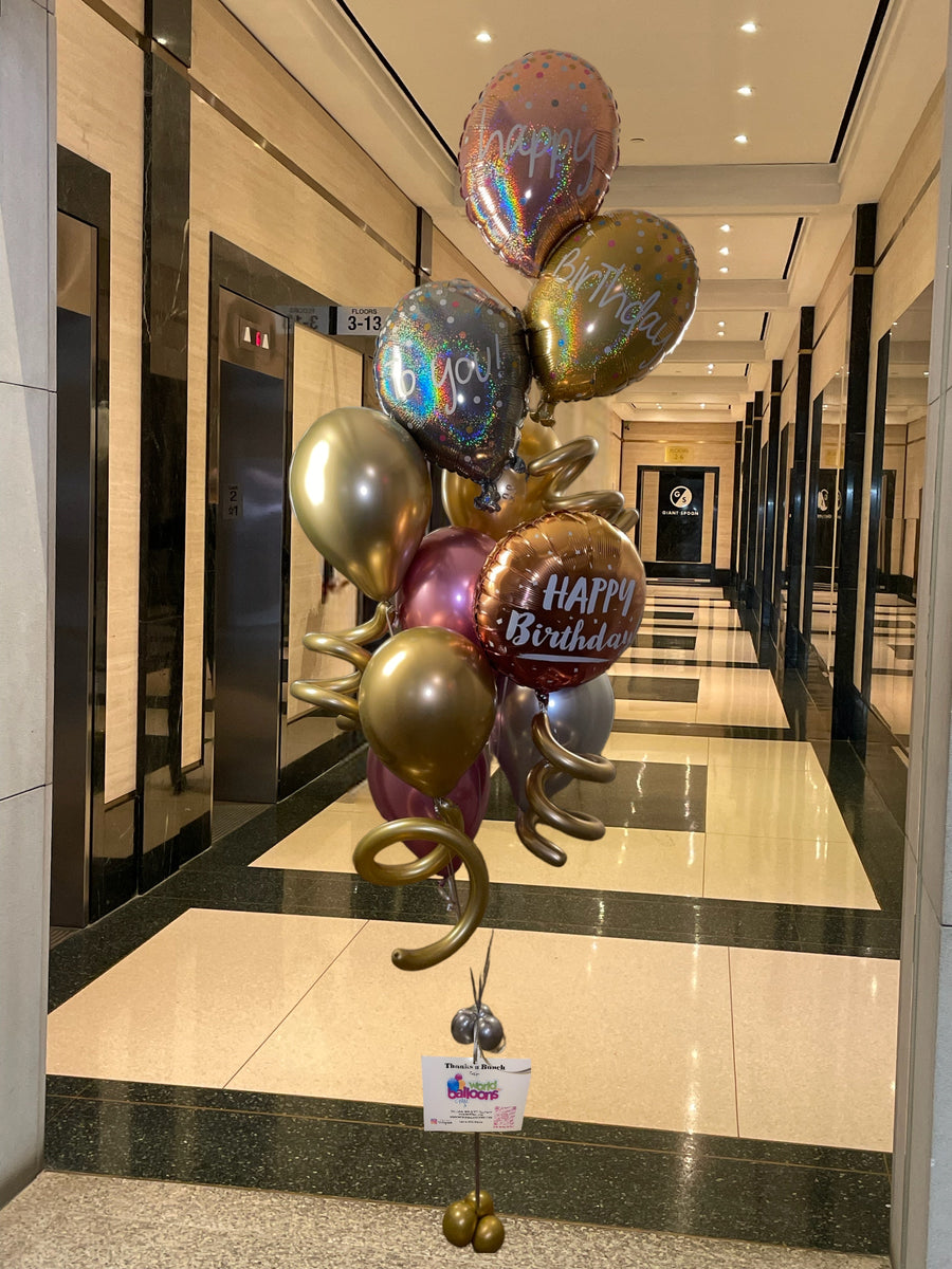 40 Glitter Holographic Happy Birthday Helium Balloon