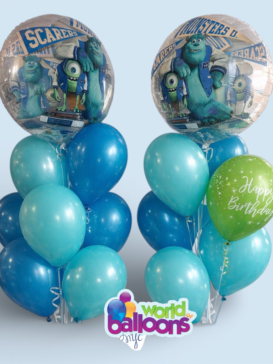 monsters inc balloon Monsters University Mike 5pcs Bouquet – WorldBalloonsNYC