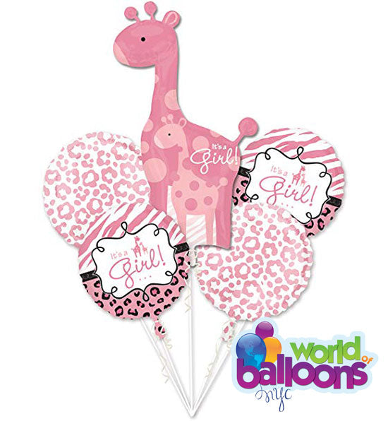 It’s A Girl Giraffe Balloon Bouquet