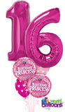 Pink Sweet 16 Number Balloon Bouquet