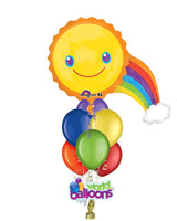 Rainbow Jumbo Mylar Balloon Bouquet 7pcs