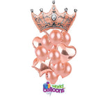 Rose Gold Crown Queen Balloon Bouquet