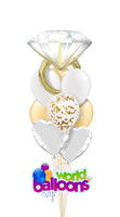 Engagement Gold Ring Balloons Bouquet