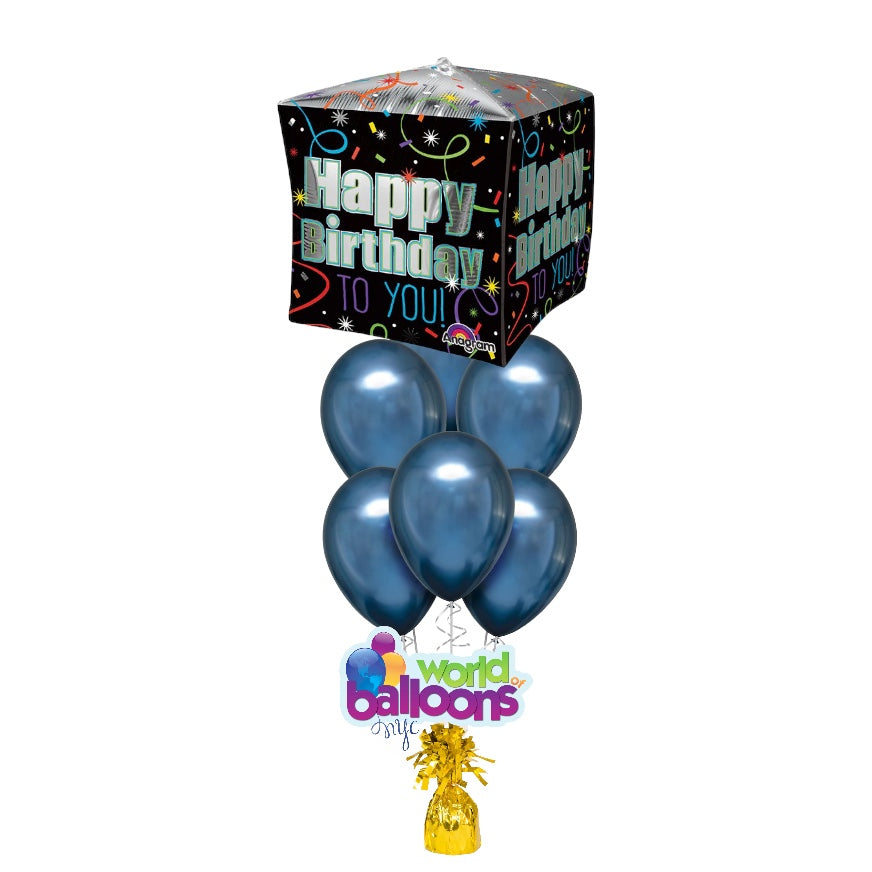 Cubez Happy Birthday Balloon Bouquet 7pcs – WorldBalloonsNYC