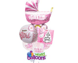 Deluxe It’s a Girl/Buggy Carriage Balloon Bouquet assortment 21 pcs