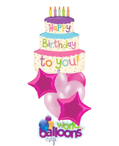 Birthday Colorful Cake Balloon 8pcs