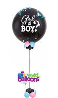 Gender Reveal Confetti Balloon black jumbo balloon