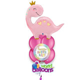 Pink Brontosaurus Dinosaur Balloons Jumbo 44” 8pcs