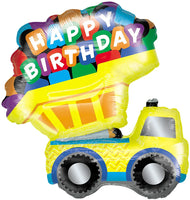 Happy Birthday Truck Balloon Bouquet 7pcs