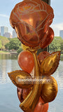 Happy Bday Rose Gold Flower 60 in Balloon Bouquet 13pcs