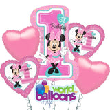 Baby Minnie Mouse 1st Bday Balloon Bouquet