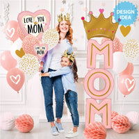 Mom Crown Balloon 6FT Tall comes with a balloon bouquet that on the side