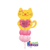 Birthday Cat Balloon Bouquet. Wishing you a Purr-fect birthday