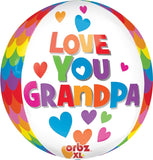 Love You Grandpa Balloon Bouquet. Orbz XL 7pcs