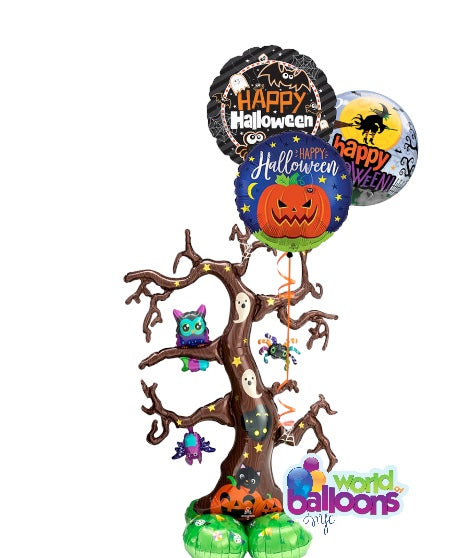 62” Halloween Tree Airloonz Bouquet with 5pcs assortment foil Balloons.