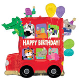 Happy Bday Party Bus assortment balloon bouquet 8pcs