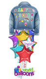 Happy BDAY Denim Jacket Balloon Bouquet  7pcs