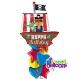 Happy Birthday Pírate Ship bouquet 8pcs