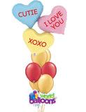 Love heart trio balloon bouquet 12pcs