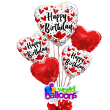 Balloon Bouquet Happy Birthday Love Hearts