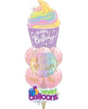 HBD Cupcake Pastel Bouquet