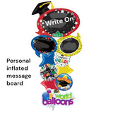 Graduation Write On message balloon bouquet