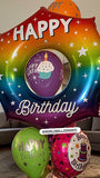 Happy Birthday Rainbow Cupcake Balloon, 33in