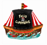 Feliz cumpleaños Pírate Ship bouquet 8pcs