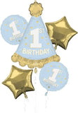 1st Birthday One-derful Satin Foil Balloon Bouquet 8pcs