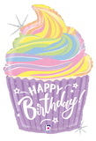 Happy Birthday Pastel Cupcake Bouquet 9pc