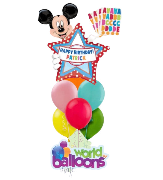 Mickey Mouse Personalized Balloon Bouquet