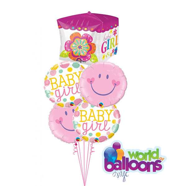 Baby Girl  Cubez Balloon Bouquet