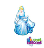Cinderella Airwalker Balloon Bouquet W/4HBD Mylar