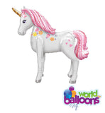 Airwalker Balloon 46'' Magical Unicorn w/4 HBD Mylar