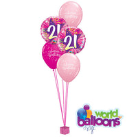 21st Happy Bday Balloon Bouquet