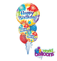 Assortment Colorful Happy Birthday Balloon Bouquet 10pc