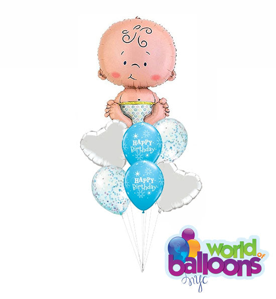 Baby Boy Balloon Bouquet (7 Pc)