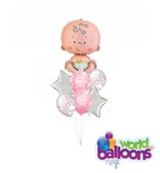 Baby Girl Balloon Bouquet (7 Pieces)
