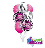 Zebra Birthday Balloon Bouquet