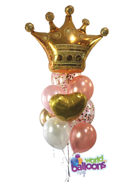 Crown Queen/King Balloon Bouquet 13pc