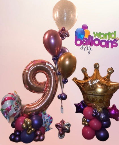 Age Number Balloon Bouquet Combo - Number (1-9)