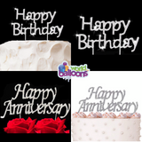 Crystal Happy Birthday/ Happy Anniversary (Cake topper)