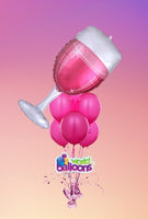 Bday Wine Glass Balloon Bouquet