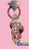 Engagement Ring Rose Gold Balloon Bouquet