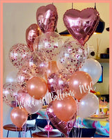 Rose Gold Confetti Balloon Bouquet