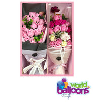 Soap Flower Fake Roses Bouquet  Medium Box
