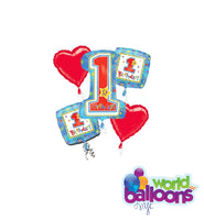 1st Birthday Balloon Bouquet (Red)