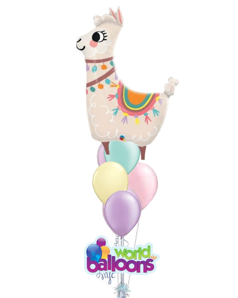 45" Lovable Llama Foil Balloon 7 pcs