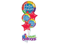 H-Bday Color Balloon Bouquet