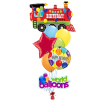 Birthday Jumbo Train Balloon Bouquet 7pc